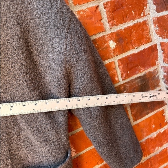 Zara Medium Oversized Gray Wool Blend Cascading Long Cardigan Chunky Sweater - Picture 7 of 9